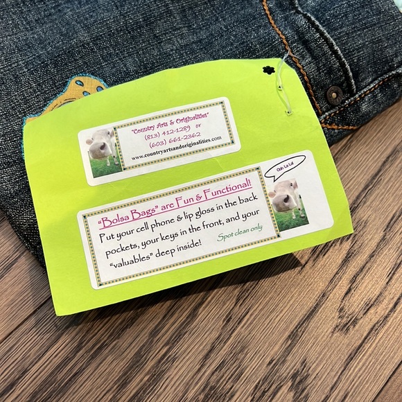 Denim jean shorts recycled bag - Picture 5 of 5